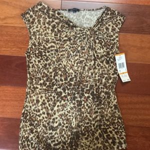 NWT Anne Klein animal print top